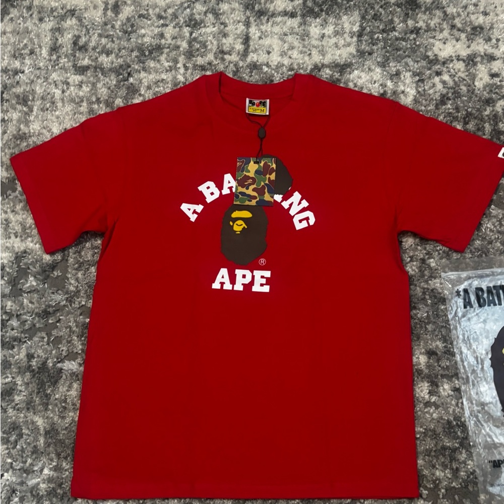 Bape Red Short Sleeve Tee
